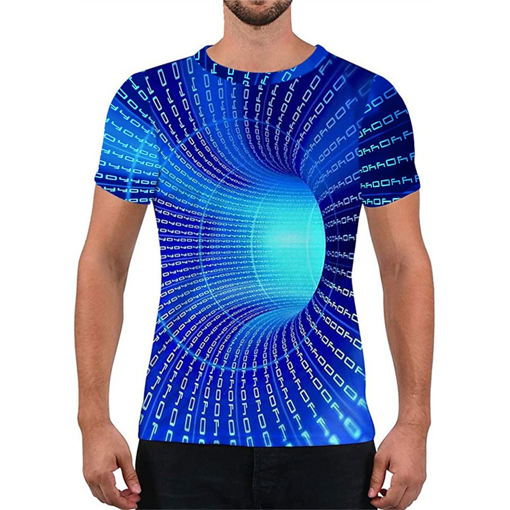 Herren Graphic 3D-Druck 3D T Shirt Kurzarm T-Shirt 3D-Druck Rundhalsausschnitt Hemd Basic Täglich Gelb Rosa Rot Bekleidung Übergröße S M L XL XXL 3XL 4XL Lightinthebox