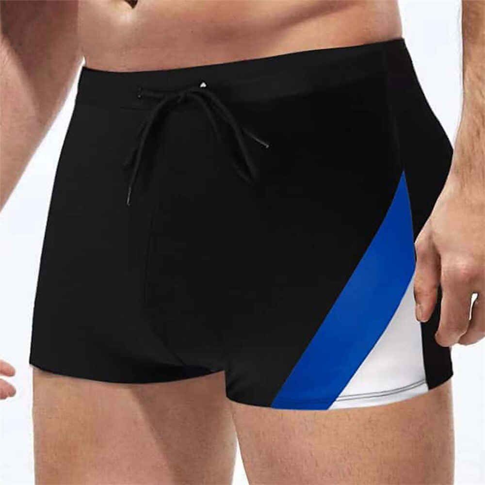 Herren Bademode Surfshorts Badehose Schwimmshorts kurz Bademode Unten Kordelzug Schwimmen Surfen Strand Wassersport Patchwork Sommer Frühling Lightinthebox