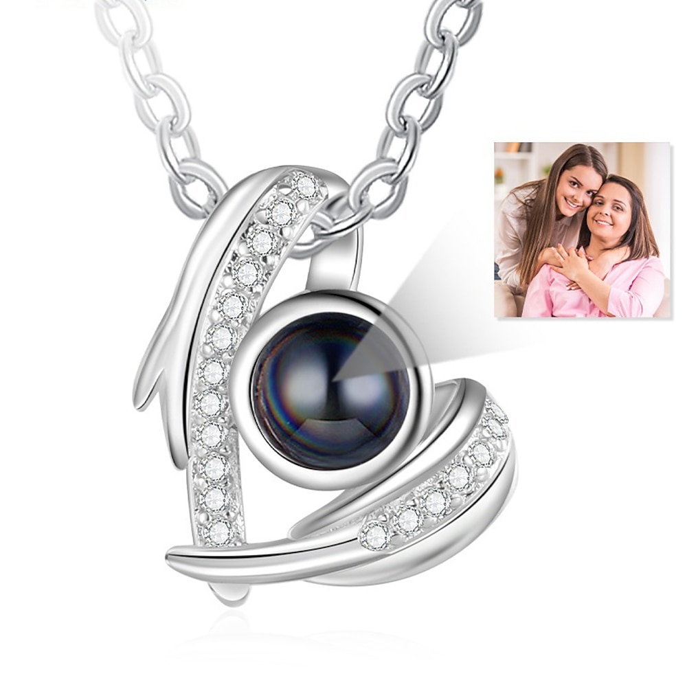 personalisierte Fotoprojektionskette, individueller Schmuck, Hochzeitsgeschenk - einzigartiges Andenken für Frau oder Freundin, personalisierbar mit Foto, perfektes Valentinstagsgeschenk Lightinthebox