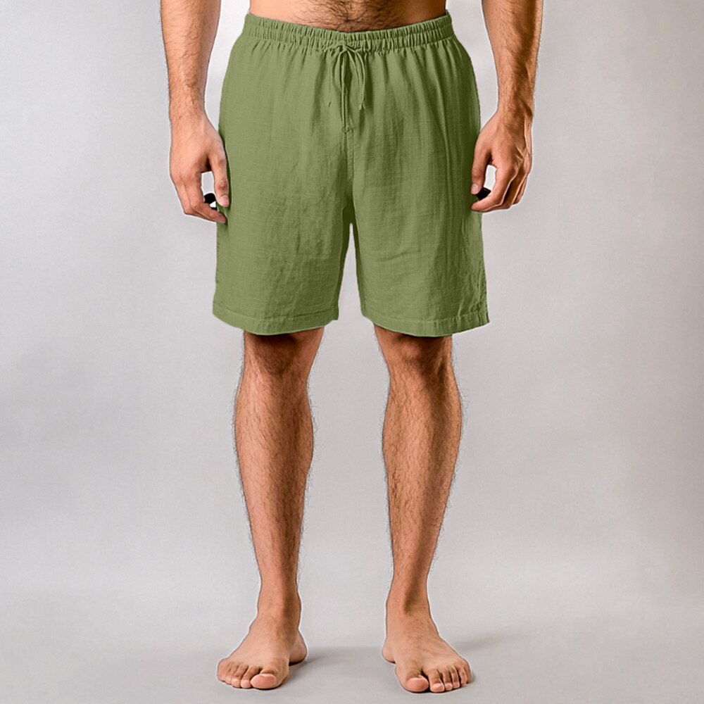 Herren Shorts Kurze Hosen Sommer-Shorts Strandshorts Kurze Hosen Tasche Kordelzug Elastische Taille Glatt Komfort Täglich Klassicher Stil Klassisch Schwarz Weiß Lightinthebox