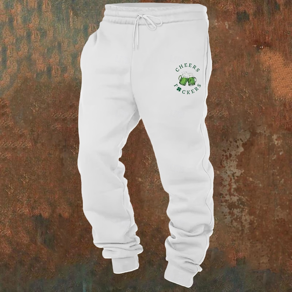 Herren Sportliche Hosen Jogginghose Trainingshose Jogginghose Jogger Hose Hosen Tasche Kordelzug Elastische Taille Vierblättriges Kleeblatt Komfort Outdoor St.Patrick's Day Täglich Modisch Lightinthebox