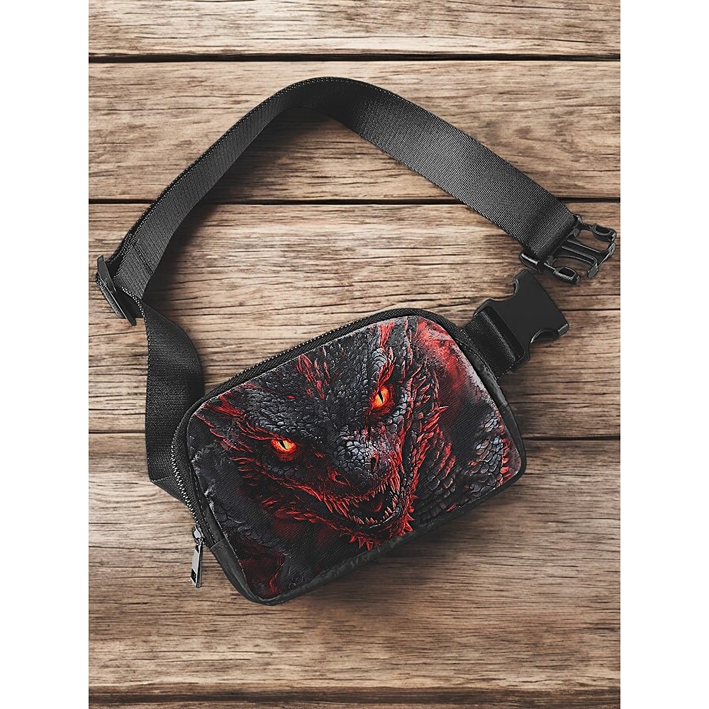 Gürteltasche und Brusttasche für Herren mit Drachenmotiv - strapazierfähige und stylische Gürteltasche mit verstellbarem Riemen, ideal für Outdoor-Aktivitäten, Festivals und den täglichen Gebrauch Lightinthebox