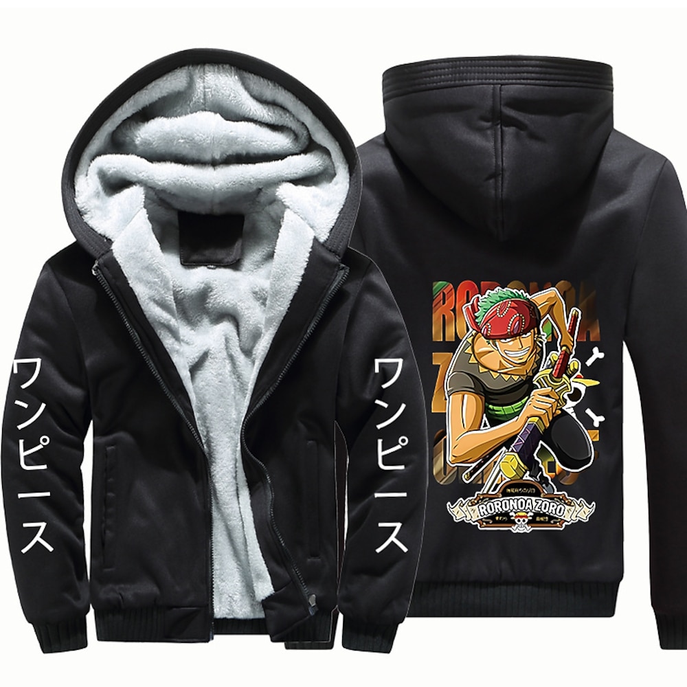 One Piece Affe D. Ruffy Kapuzenshirt Oberbekleidung Sherpa-Jacke Anime Grafik Für Paar Herren Damen Erwachsene Maskerade Heißprägen Casual Lightinthebox