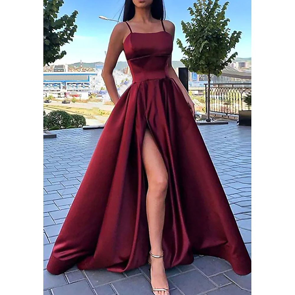 Ballkleid Abendkleid elegantes Kleid formelle Abendparty bodenlang ärmellos trägerlos Tasche Baumwolle rückenfrei mit Falten 2025 Lightinthebox