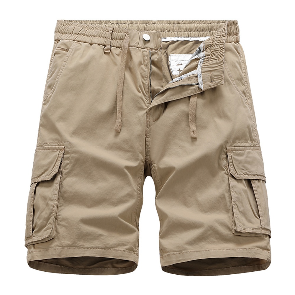 Herren Cargo Shorts Kurze Hosen Shorts Kurze Hosen Kurze Hose für Wanderer Kordelzug Multi Pocket Gerade geschnitten Glatt Feuchtigkeitsableitung tragbar In voller Länge Outdoor Täglich Campen und Lightinthebox