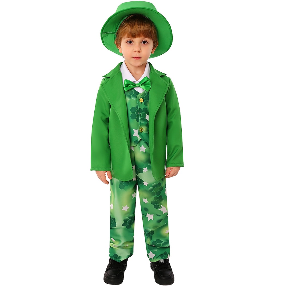 St. Patrick's Day Clover irisch Faschingskostüme Austattungen Anzüge Blazer Kinder Jungen Cosplay Leistung Party Bühne Halloween Karneval St. Patricks Day Einfaches Karnevalskostüm Lightinthebox