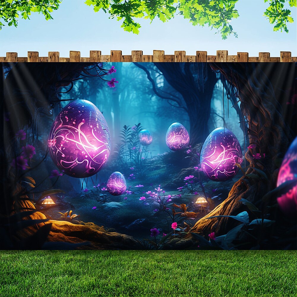 Frohe Ostern Hängender Wandteppich Trippy Eier Wandkunst Großer Wandteppich Wandmosaik Fotografie Hintergrund Decke Vorhang Heim Schlafzimmer Wohnzimmer Dekoration Lightinthebox