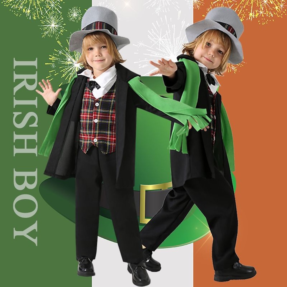 St. Patrick's Day Clover irisch Faschingskostüme Austattungen Kinder Jungen Leistung Party Bühne Halloween Karneval St. Patricks Day Einfaches Karnevalskostüm Lightinthebox