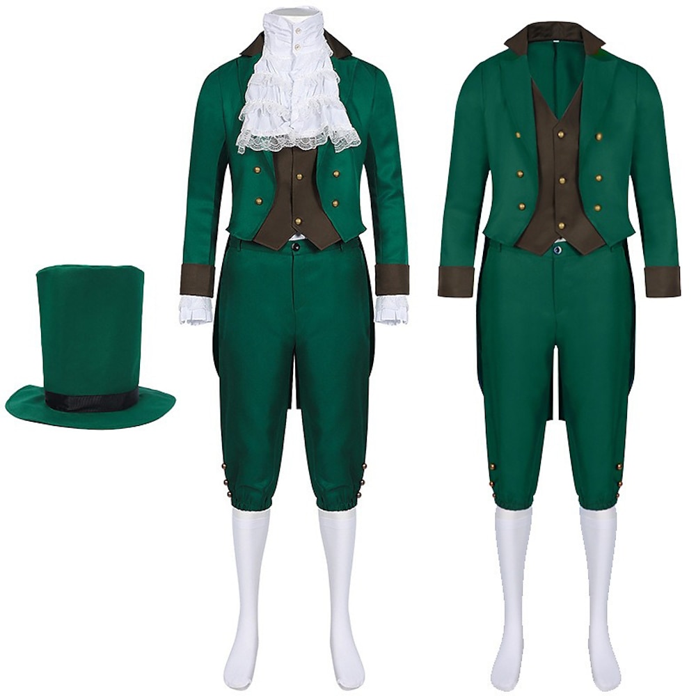 irisch Faschingskostüme Bluse / Hemd Austattungen Frack Erwachsene Herren Retro Vintage Rokoko Viktorianisch Leistung Party Maskerade Karneval St. Patricks Day Einfaches Karnevalskostüm Lightinthebox