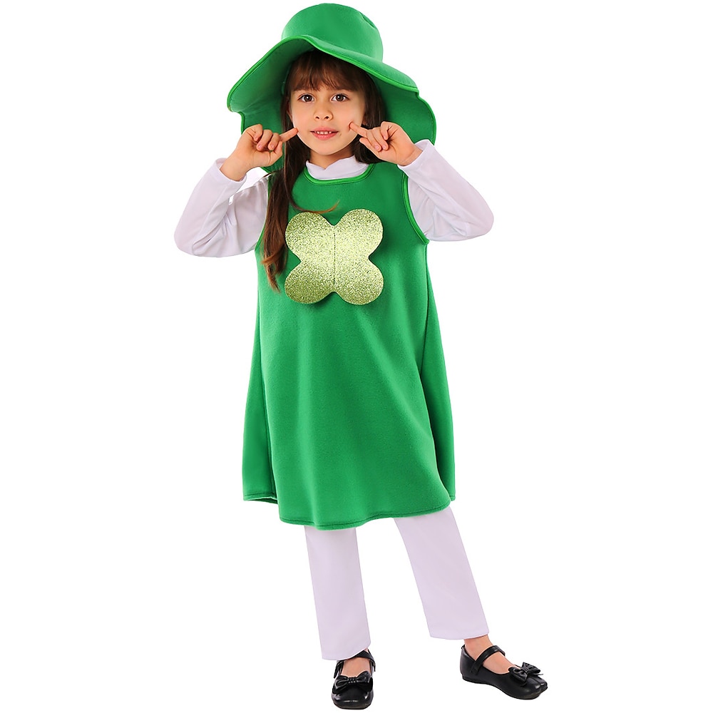 St. Patrick's Day Clover irisch Faschingskostüme Cosplay Kostüm Kinder Mädchen Cosplay Leistung Party Bühne Halloween Karneval St. Patricks Day Einfaches Karnevalskostüm Lightinthebox