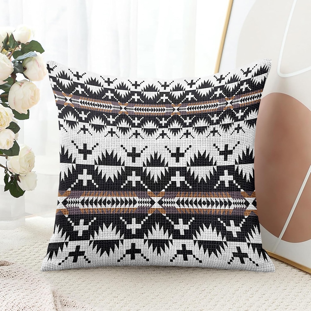 Vintage Tribal Dekokissenbezug 1 Stück weicher quadratischer Couchkissenbezug Kissenbezug für Schlafzimmer Wohnzimmer Sofa Stuhl Lightinthebox