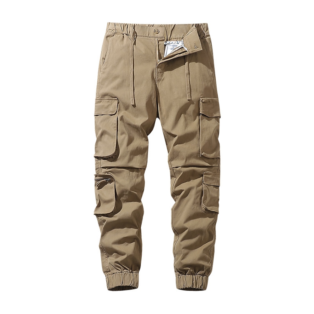 Herren Cargohose Cargohosen Cargohose Jogginghosen Wanderhose Kordelzug Elastische Taille Multi Pocket Glatt Feuchtigkeitsableitung tragbar In voller Länge Outdoor Täglich Campen und Wandern Modisch Lightinthebox