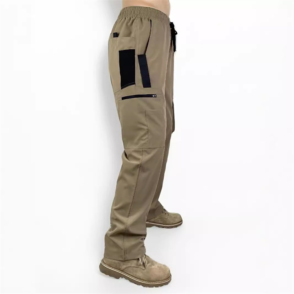 Herren Cargohose Cargohosen Cargohose Taktische Hose Wanderhose Kordelzug Tasche mit Reißverschluss Gerade geschnitten Glatt Feuchtigkeitsableitung tragbar In voller Länge Outdoor Täglich Campen und Lightinthebox