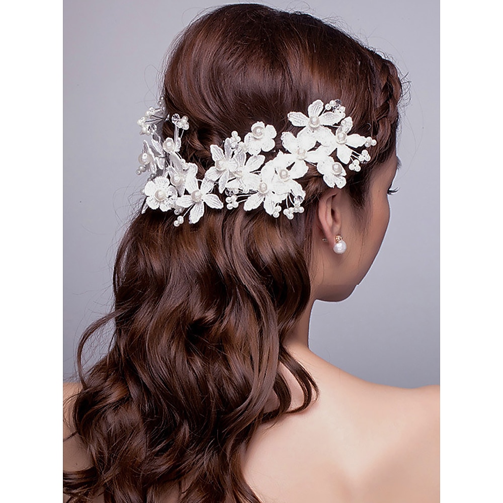 eleganter floraler Brauthaarkamm mit Perlen - Hochzeitshaarschmuck für Frauen, perfekt für Bräute und besondere Anlässe Lightinthebox