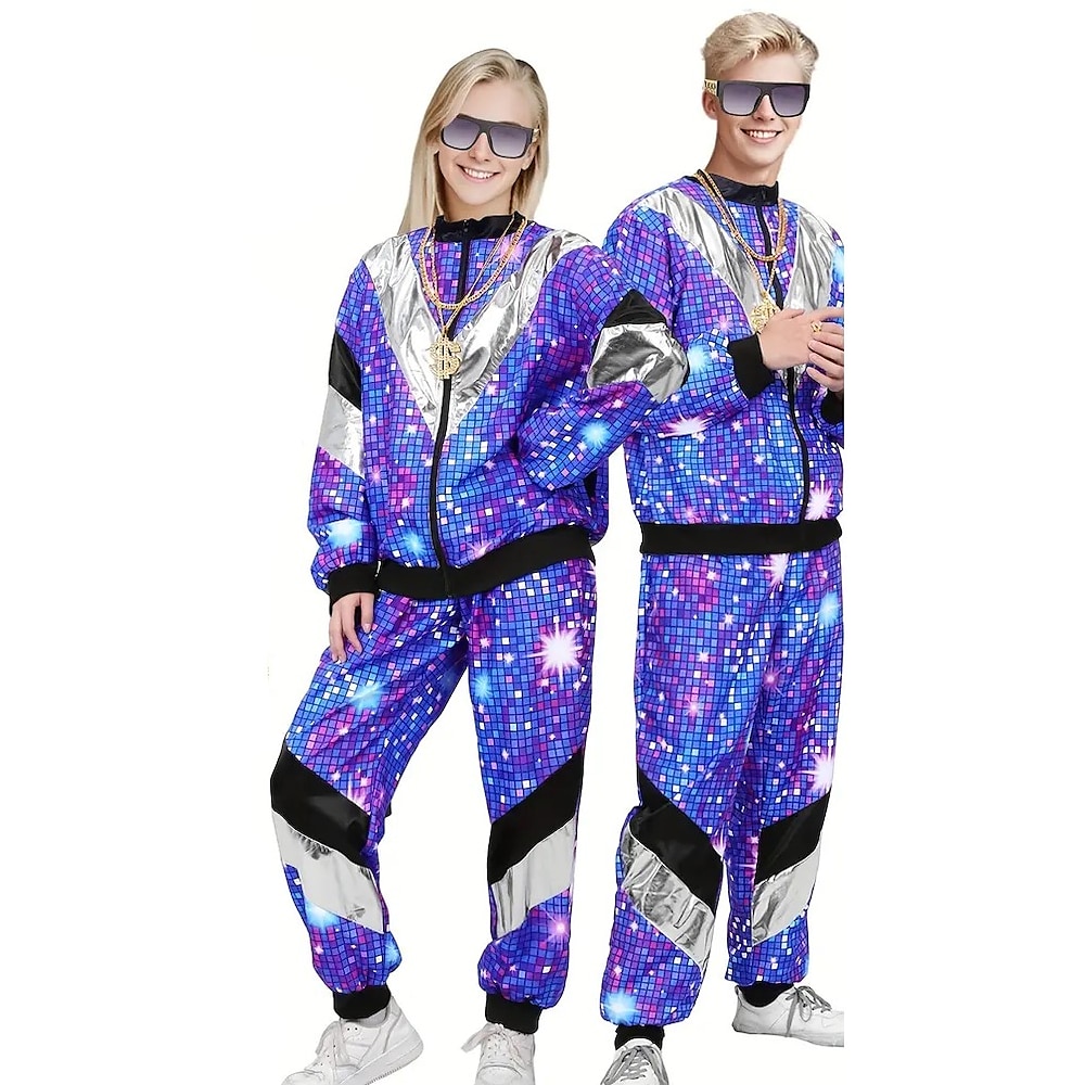 Hippie 1980er Streetstyle Austattungen Jacke Kurze Hosen Scheibe Herren Damen Faschingskostüme Maskerade Party / Abend Alltagskleidung Casual Erwachsene oben Hosen Lightinthebox