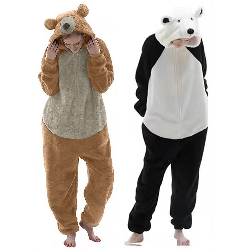 Erwachsene Tier Gruppenkostüm Nachtwäsche Onesie-Kostüm Faschingskostüme Bär Pyjamas-Einteiler Kigurumi-Pyjamas Lustiges Kostüm Für Herren und Damen Weihnachten Karneval Karikatur Lightinthebox