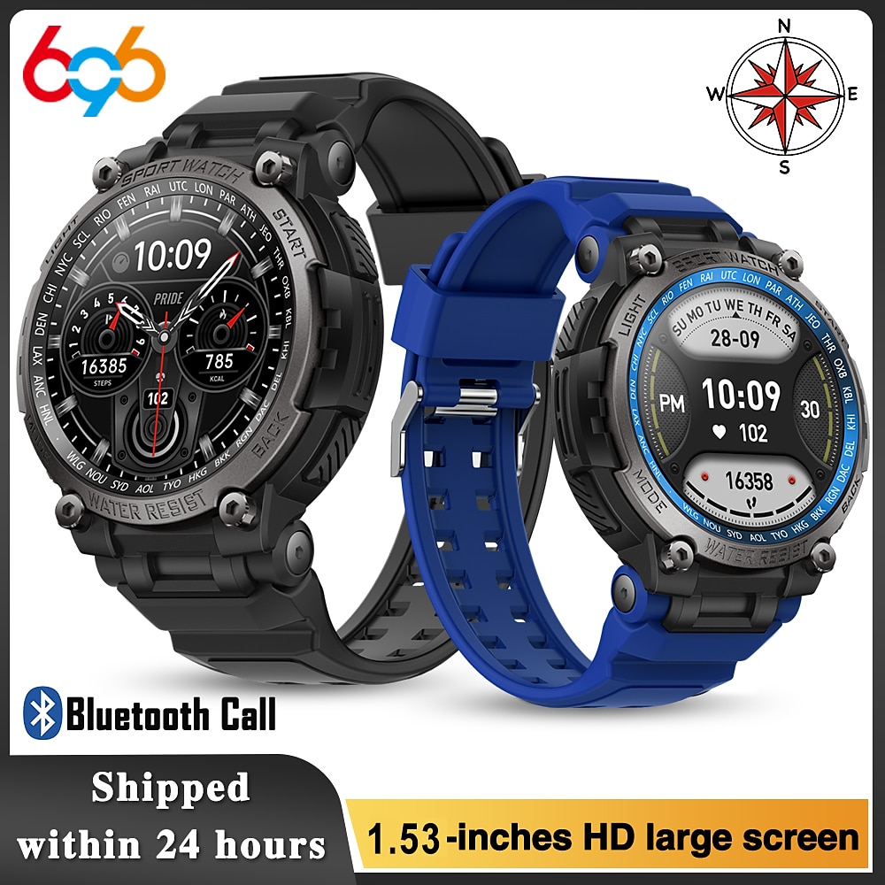 696 LC17 Smartwatch 1.53 Zoll Smartwatch Fitnessuhr Bluetooth Anruferinnerung AktivitätenTracker Herzschlagmonitor Kompatibel mit Android iOS Damen Herren Mediensteuerung Kompass Nachrichterinnerung Lightinthebox