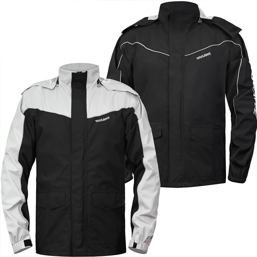 Herren Fahrradjacke Radjacke Windschutz Wasserdicht Windundurchlässig Reflexstreiffen Fahhrad Jacke Windbreaker Windjacke MTB Mountain Rennrad Radfahren in der Stadt Schwarz Grau Fahrradbekleidung Lightinthebox