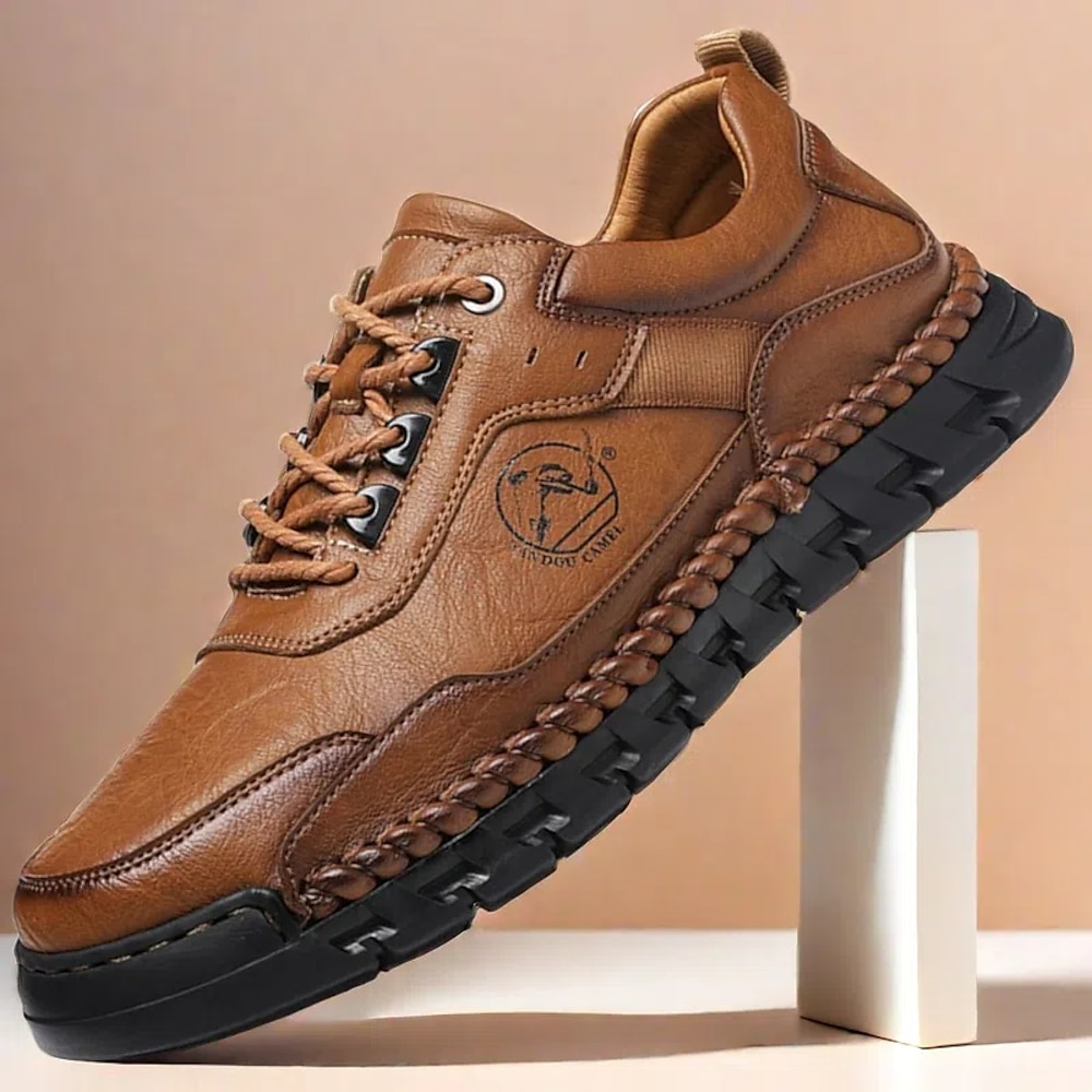 Herren Outdoor Wanderschuhe mit strapazierfähigem Obermaterial aus Kunstleder und robuster Sohle - bequeme Schnürsneaker für Alltag und Abenteuer Lightinthebox