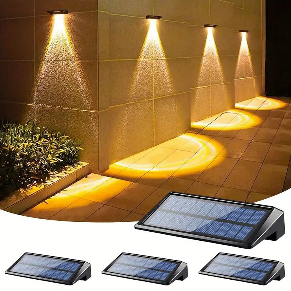 2/4 Stück Solar-LED-Zaunleuchten - wasserdichte IP65-Wandleuchten für den Außenbereich für Zaunpfosten, Terrassen, Geländer, Poolstufen, Garten, Terrassenbeleuchtung für den Hof, warmweiß Lightinthebox