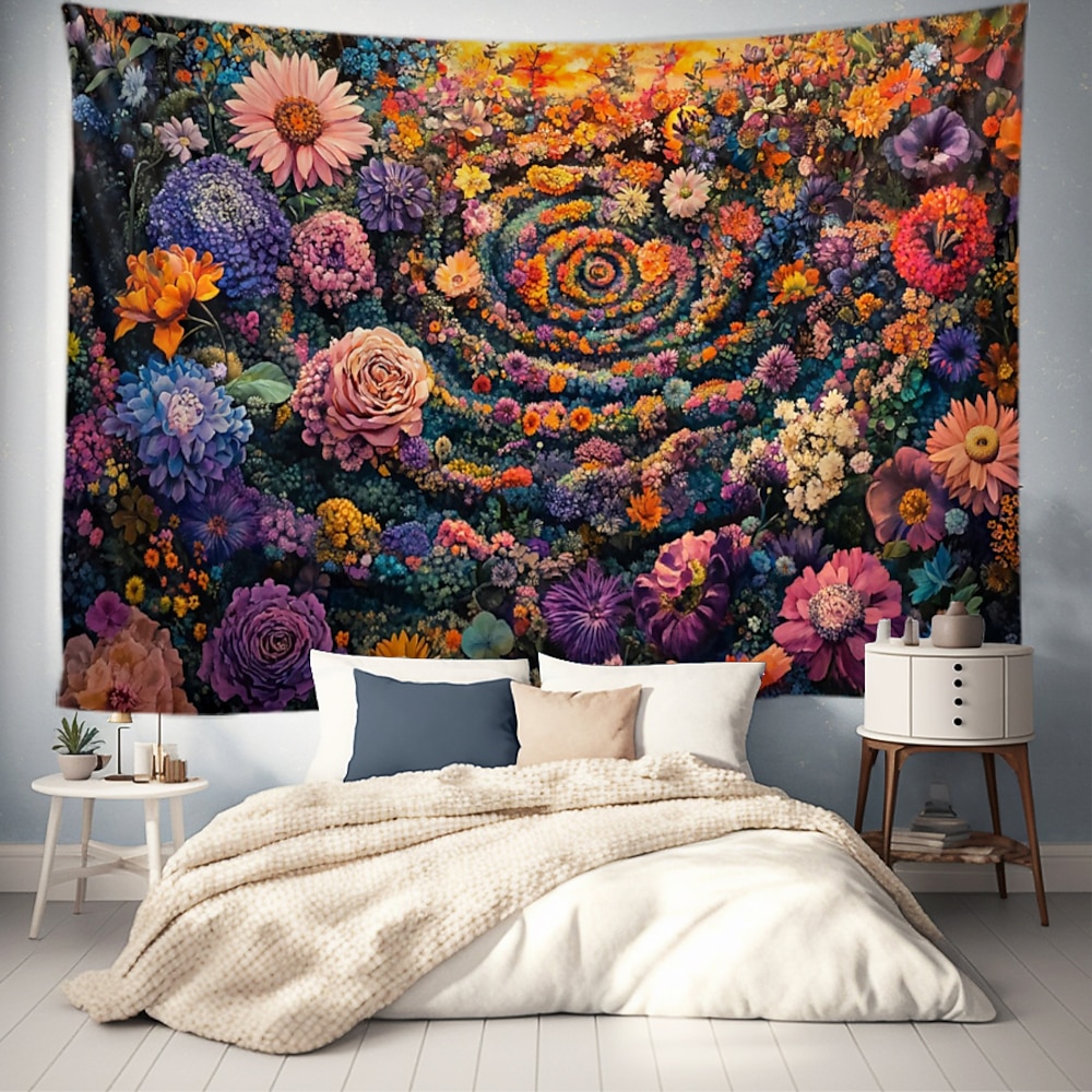 Blumenlabyrinth hängende Tapete Wandkunst große Tapete Wandmalerei Dekor Fotohintergrund Decke Vorhang Wohnheim Schlafzimmer Wohnzimmer Dekoration Lightinthebox