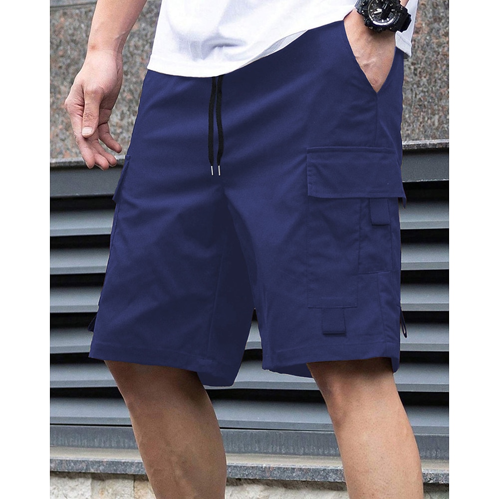 Herren Cargo Shorts Kurze Hosen Shorts Kurze Hosen Kurze Hose für Wanderer Kordelzug Elastische Taille Multi Pocket Glatt tragbar Knielänge Outdoor Täglich Campen und Wandern Modisch Klassisch Lightinthebox