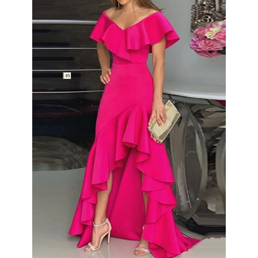 Kentucky Derby Damen Maxidress A Linie Kleid Sommerkleid Kleid mit Puffärmeln Elegant Halbformelle Kleider kleid hochzeitsgast Verlobung Cocktailparty Regular Fit Graphic Ärmellos V Ausschnitt Lightinthebox