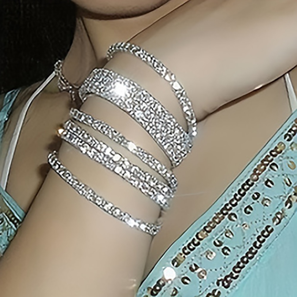 mehrlagiges, gesegnetes, stilvolles Luxus-Diamantarmband aus Silber als Hochzeitsgeschenk, Abschlussball, Festival Lightinthebox