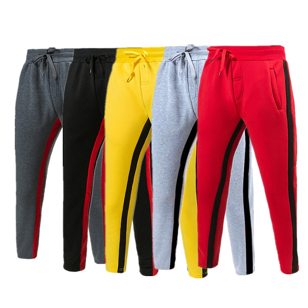 Herren Sportliche Hosen Jogginghose Trainingshose Jogginghose Jogger Hose Hosen Tasche Kordelzug Elastische Taille Glatt Komfort Sports Outdoor Täglich Modisch Brautkleider schlicht Schwarz Gelb Lightinthebox