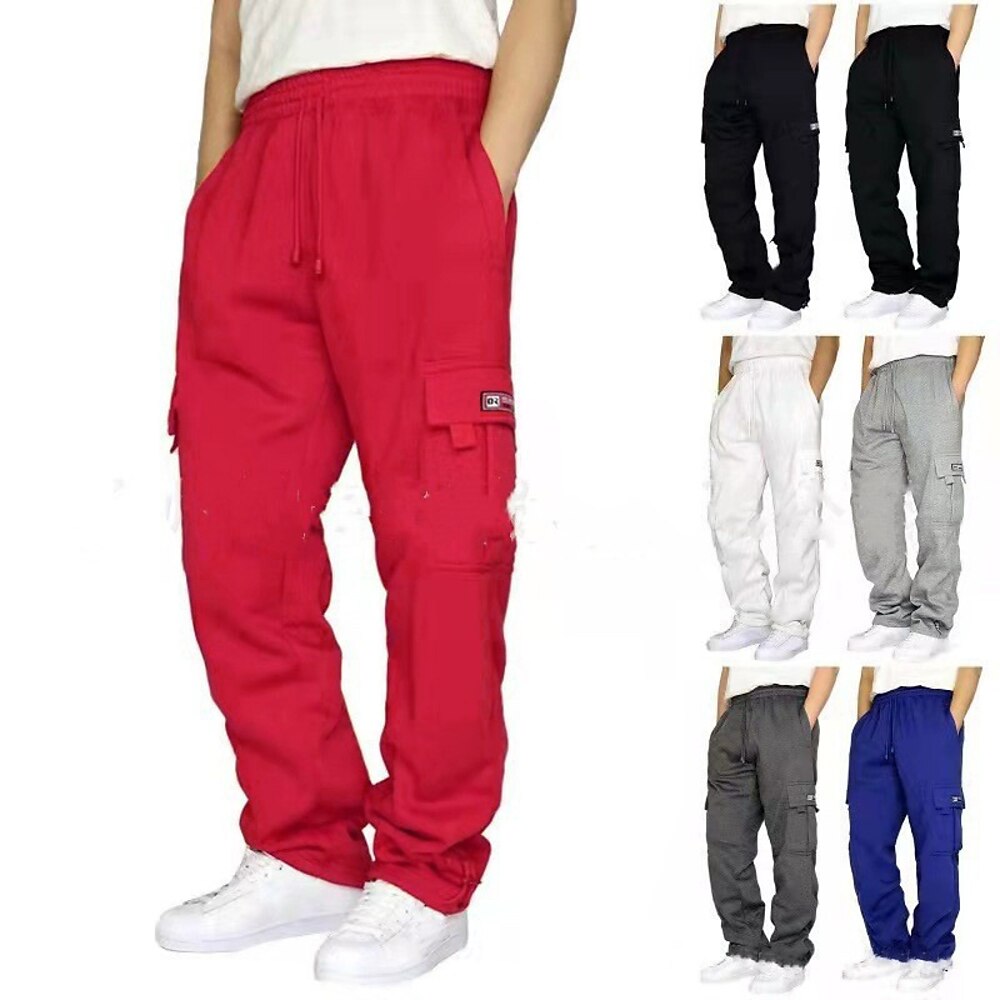 Herren Cargohose Cargohosen Taktische Hose Hose Hosen Kordelzug Elastische Taille Multi Pocket Glatt tragbar Outdoor Täglich Campen und Wandern Modisch Klassisch Schwarz Weiß Lightinthebox