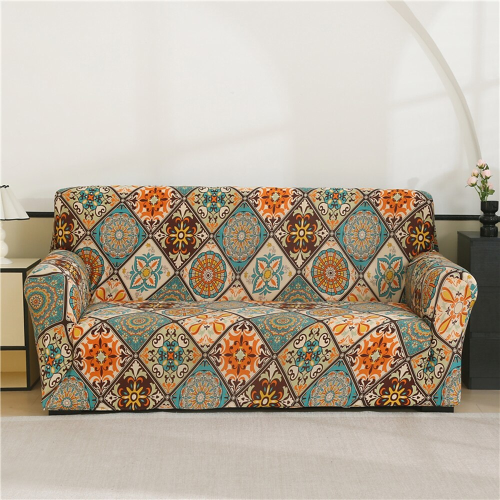 Staubdichte, allmächtige Schonbezüge mit Bohemian-Print, Stretch-Sofabezug, superweicher Stoff-Couchbezug mit einem kostenlosen Booster-Bezug (Sessel/Zweisitzer/3-Sitzer/4-Sitzer). Lightinthebox