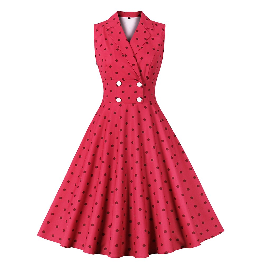 Retro Vintage 1950s Rockabilly Kleid Swing-Kleid Damen Karneval Maskerade Freizeitskleidung Erwachsene Kleid Homecoming-Kleider Lightinthebox