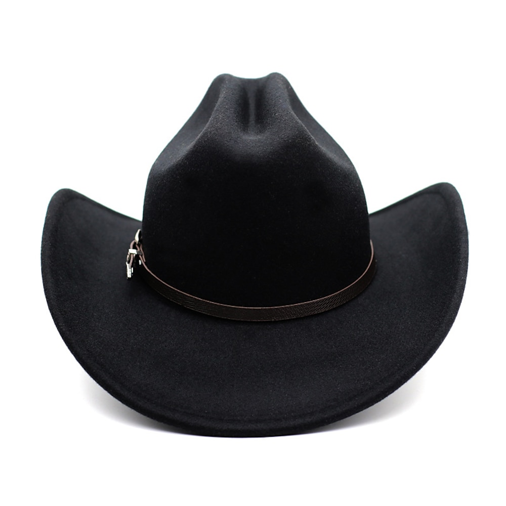 Western herren wolle cowboy hut metall schnalle vintage ritter hut chapeu cowb Lightinthebox