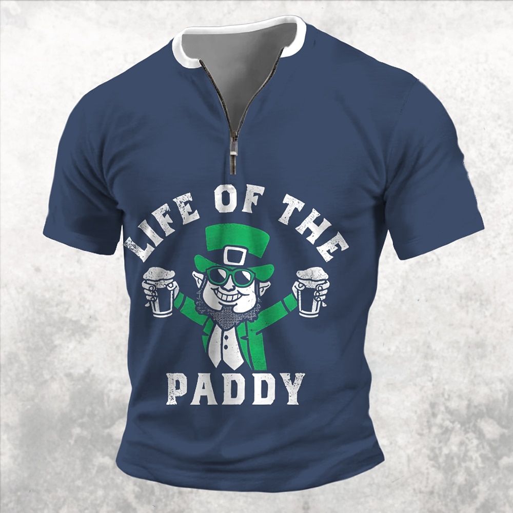 St. Patrick Herren Kleeblatt Glückliche Iren T Shirt Kurzarm T-Shirt 3D-Druck Hemd Brautkleider schlicht Täglich Schwarz Blau Grün Frühling Sommer Bekleidung S M L XL XXL XXXL Lightinthebox