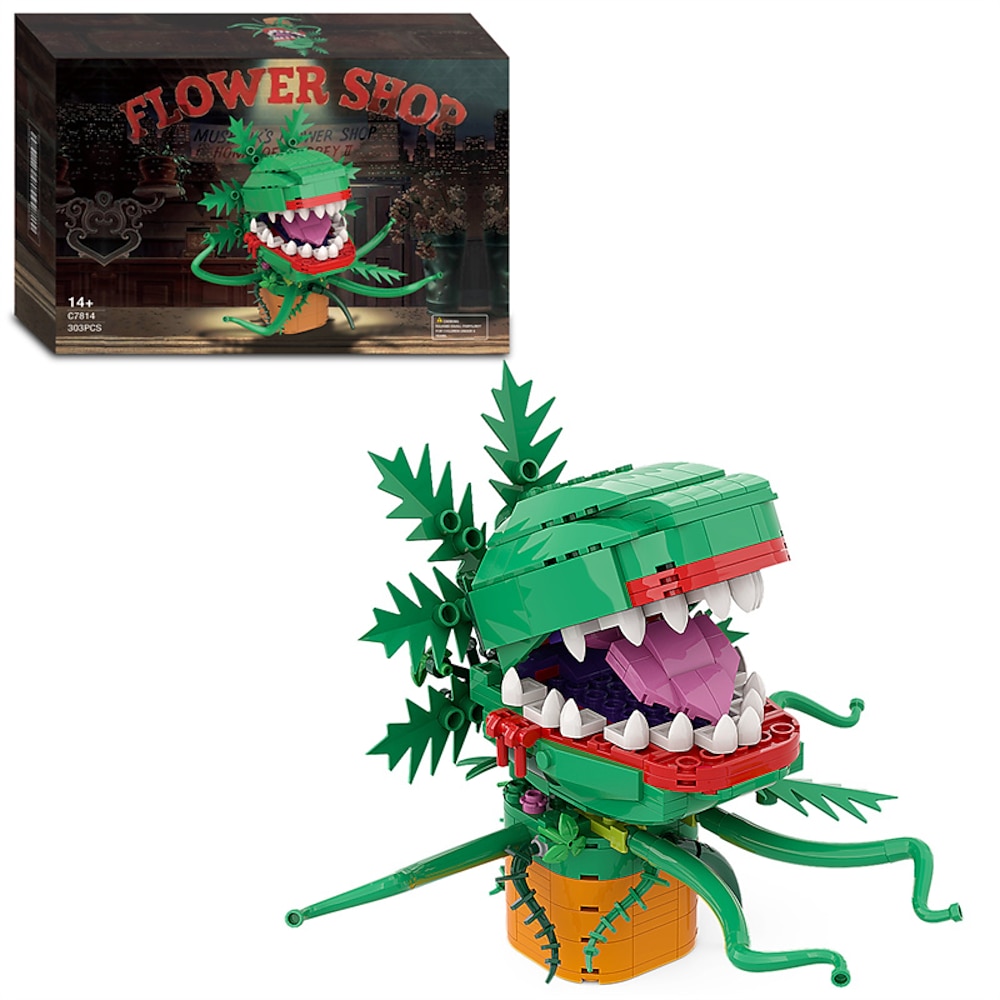 Audrey II Bausteine Set Piranha-Blume Der Kleine Horrorladen Bausatz Kannibalenblume Bausteine Spielzeug Geschenke für Jungen Mädchen Kinder Erwachsene (303 Teile) Lightinthebox