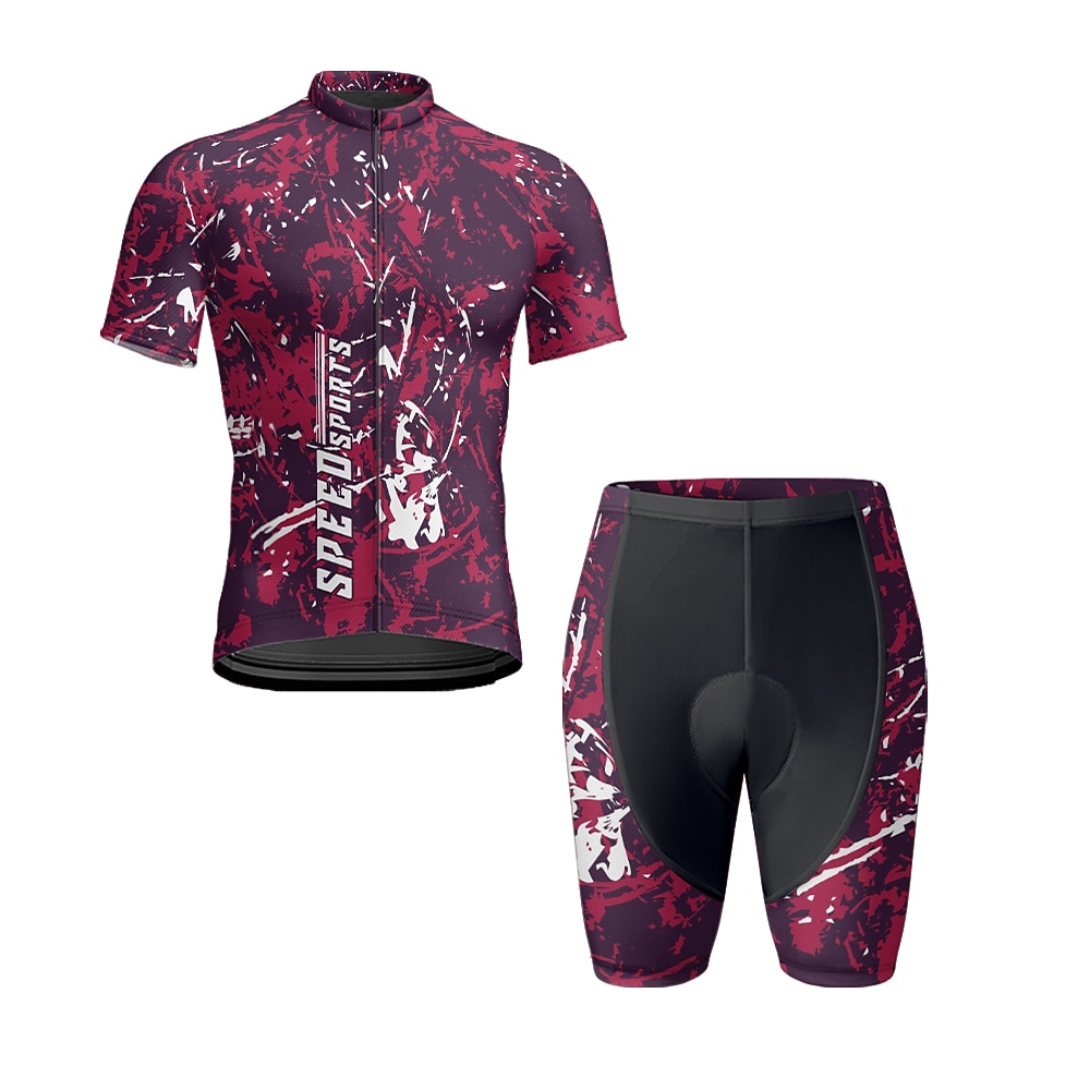 Herren Radtrikot mit Radhose fahrradbekleidung Kurzarm MTB Mountain Rennrad Purpur Graffiti Fahhrad Spandex Sport Graffiti Bekleidung Lightinthebox