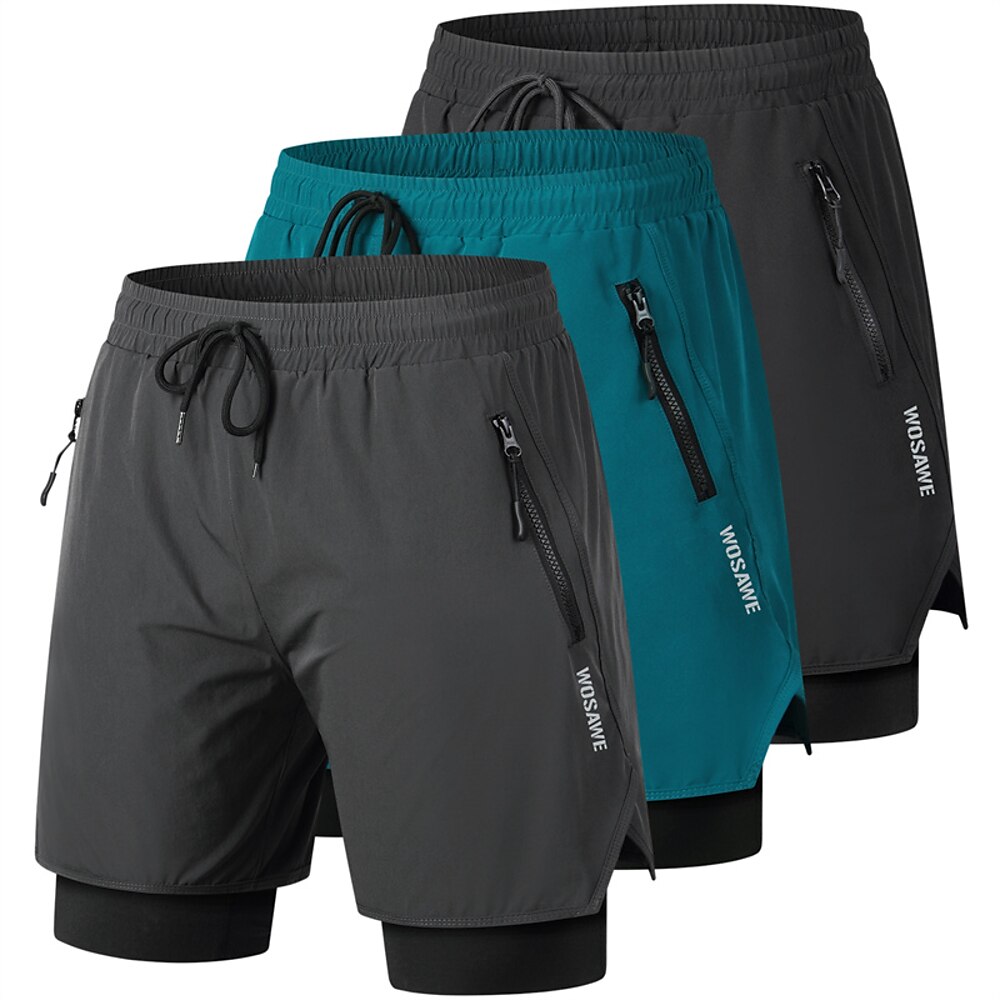 WOSAWE Herren Radlerhose Fahrradhose Fahrradshorts Radhose kurz mit polster Fahhrad Kurze Hose Gepolsterte Shorts / Gämse entspannte Passform Sport Atmungsaktiv Schnelltrocknend Komfortabel Schwarz Lightinthebox