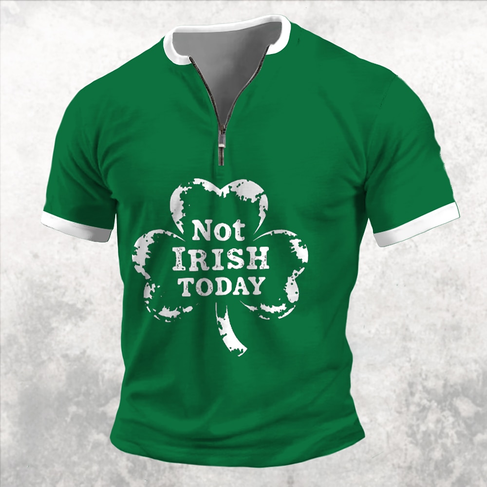 St. Patrick Herren Kleeblatt Glückliche Iren T Shirt Kurzarm T-Shirt 3D-Druck Hemd Brautkleider schlicht Täglich Schwarz Weiß Grün Frühling Sommer Bekleidung S M L XL XXL XXXL Lightinthebox