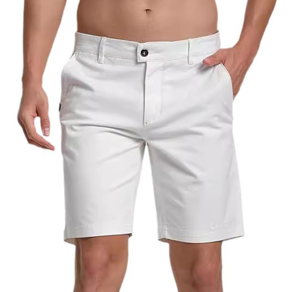 Herren Shorts Kurze Hosen Chino Bermuda Shorts Bermudas Arbeitsshorts Gerade geschnitten Glatt Feuchtigkeitsableitung tragbar Knielänge Outdoor Geschäft Täglich Modisch Strassenmode Schwarz Weiß Lightinthebox