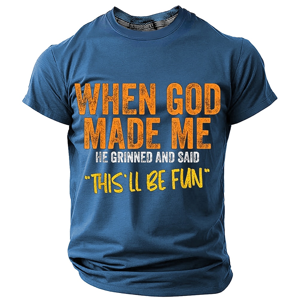 Herren Lustig T Shirt Kurzarm T-Shirt 3D-Druck Rundhalsausschnitt Hemd Modisch Täglich Strasse Täglich Schwarz Blau Grün Sommer Frühling Bekleidung S M L XL XXL XXXL 4XL Lightinthebox