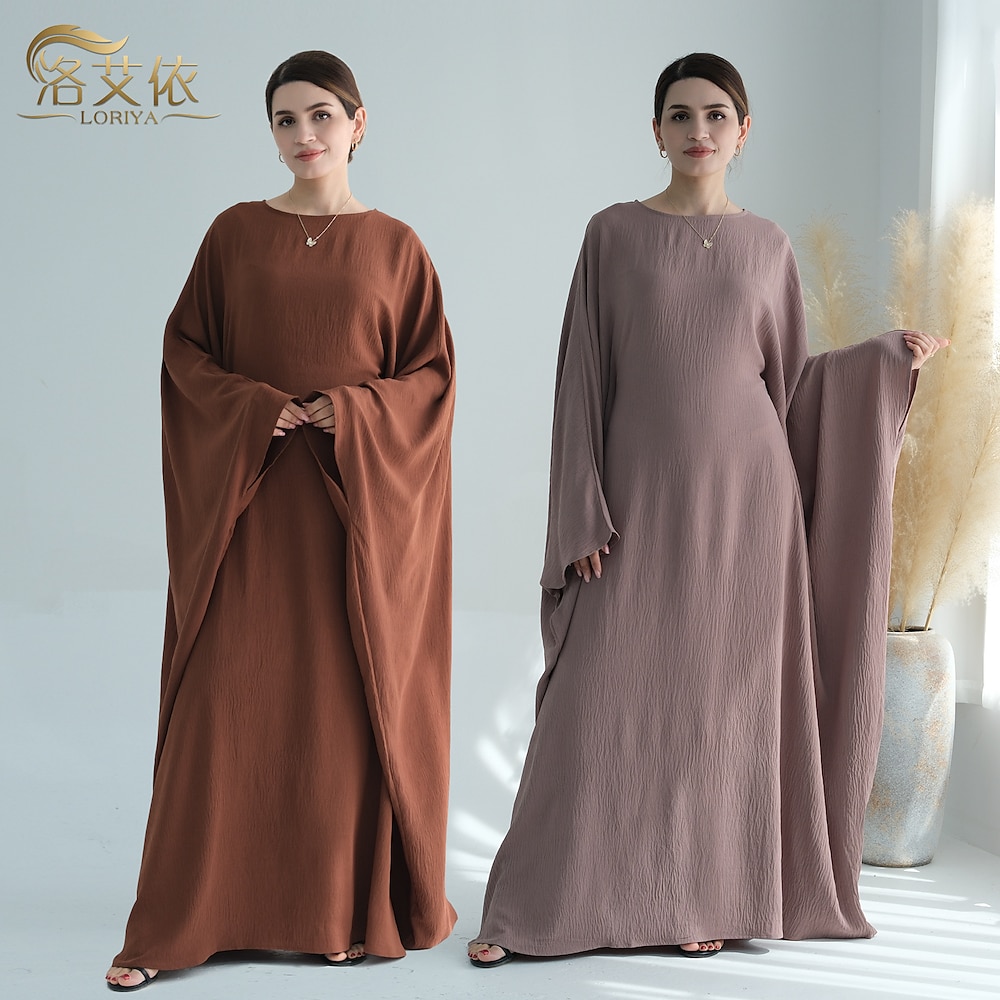 Damen Abaya Hijab-Schals Kaftan Dubai islamisch arabisch Muslim Ramadan Erwachsene Kleid Lightinthebox