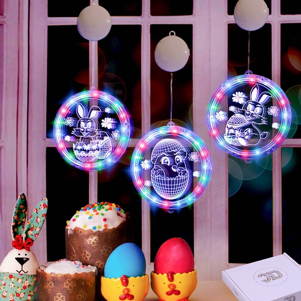 Ostern Ostern Ostern Osterei Kaninchen Schaufenster Licht mit dünner Platte AAA Batterie Box Powered Ostern Abendessen Party festliche Atmosphäre dekoratives Licht Lightinthebox