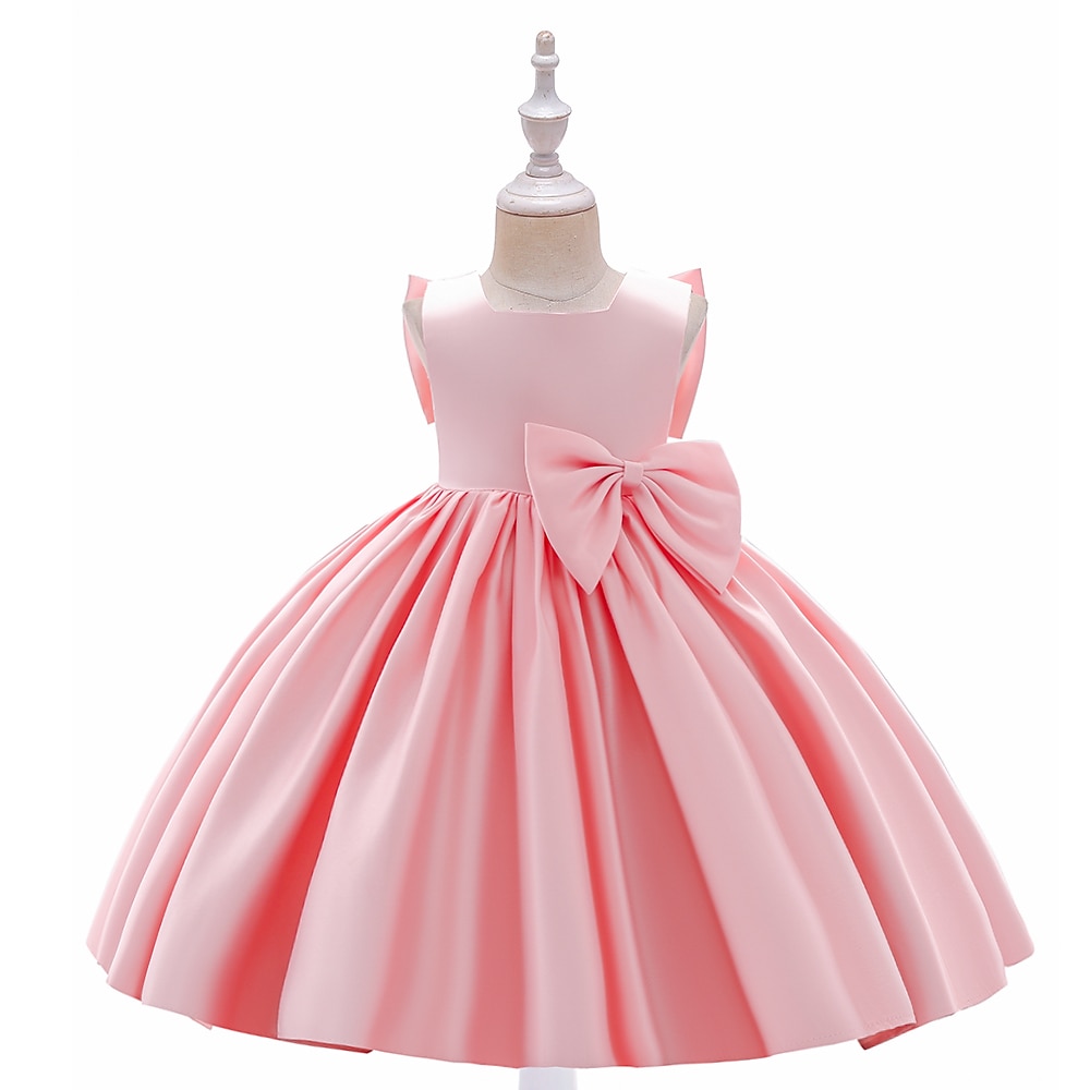 kinderkleidung Mädchen Party Kleid Feste Farbe Ärmellos Besondere Anlässe Prinzessin Polyester abendkleider Sommer Frühling 3-10 Jahre Mehrfarbig Weiß Champagner Lightinthebox