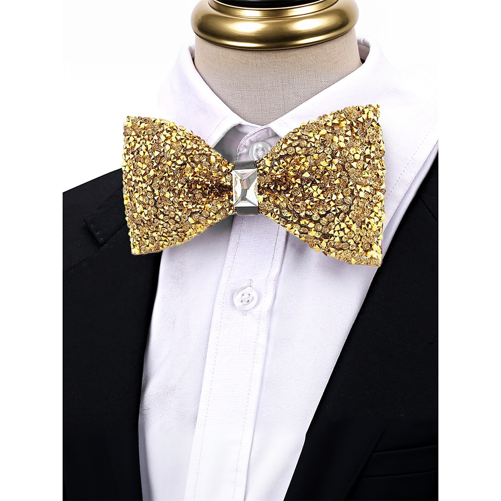 goldene Strass-Fliege für Herren - elegantes formelles Accessoire mit Kristalldetails, perfekt für Hochzeiten, Partys und besondere Anlässe Lightinthebox