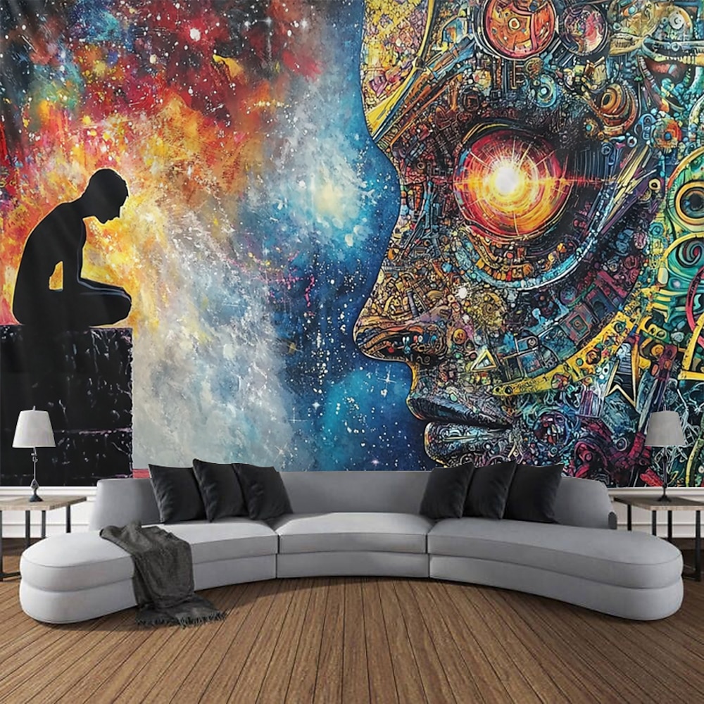 Psychedelischer Trippy Hängender Wandteppich Wandkunst Großer Wandteppich Wandmalerei Dekoration Fotohintergrund Decke Vorhang Wohnheim Schlafzimmer Wohnzimmerdekoration Lightinthebox