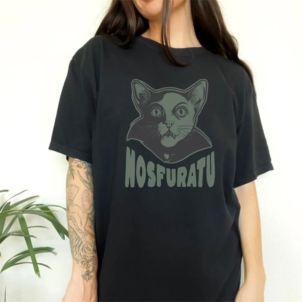 Nosferatu Vampir Dracula T-Shirt-Ärmel T-Shirt Zeichen Grafik Für Herren Damen Unisex Erwachsene Maskerade Heißprägen Casual Lightinthebox