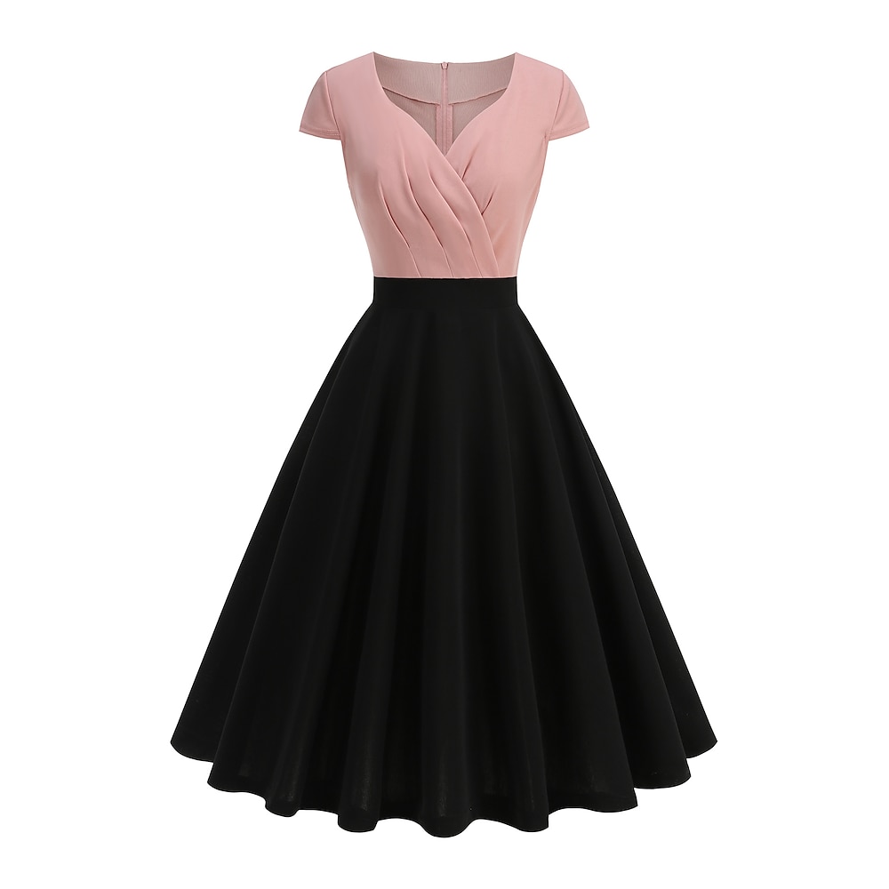 Elegant 1950s Vintage-Kleid Kleid A-Linie Kleid Teekleid Knie-Länge Damen A-Linie Weihnachten Karneval Silvester Abschlussball Casual Erwachsene Homecoming-Kleider Sommer Lightinthebox