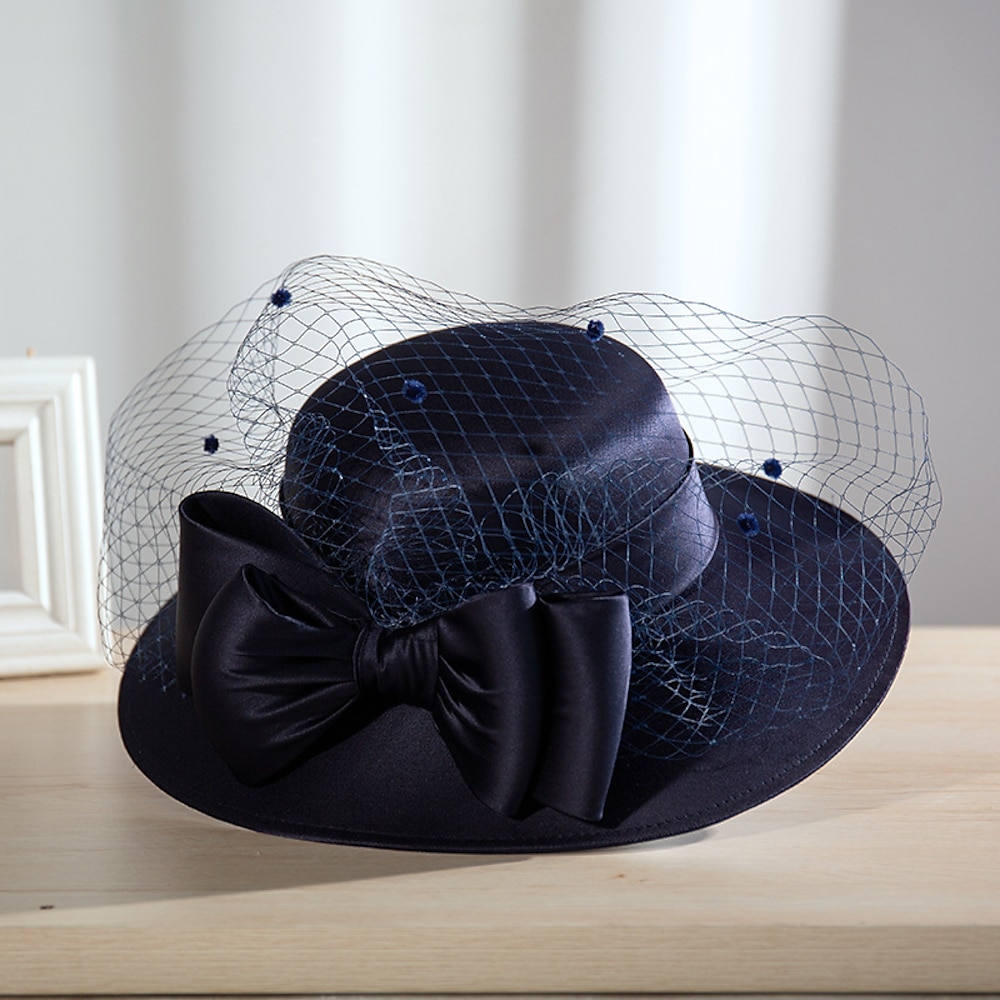 Hüte Polyester Fedora-Hut Hochzeit Elegant Vintage Mit Schleife Kopfschmuck Kopfbedeckung Lightinthebox