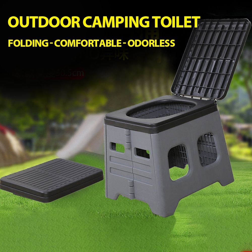 1 Stück zusammenklappbare Autotoilette mit Tragetasche - tragbares Reisetöpfchen für Camping Wandern - platzsparend komfortabel Lightinthebox