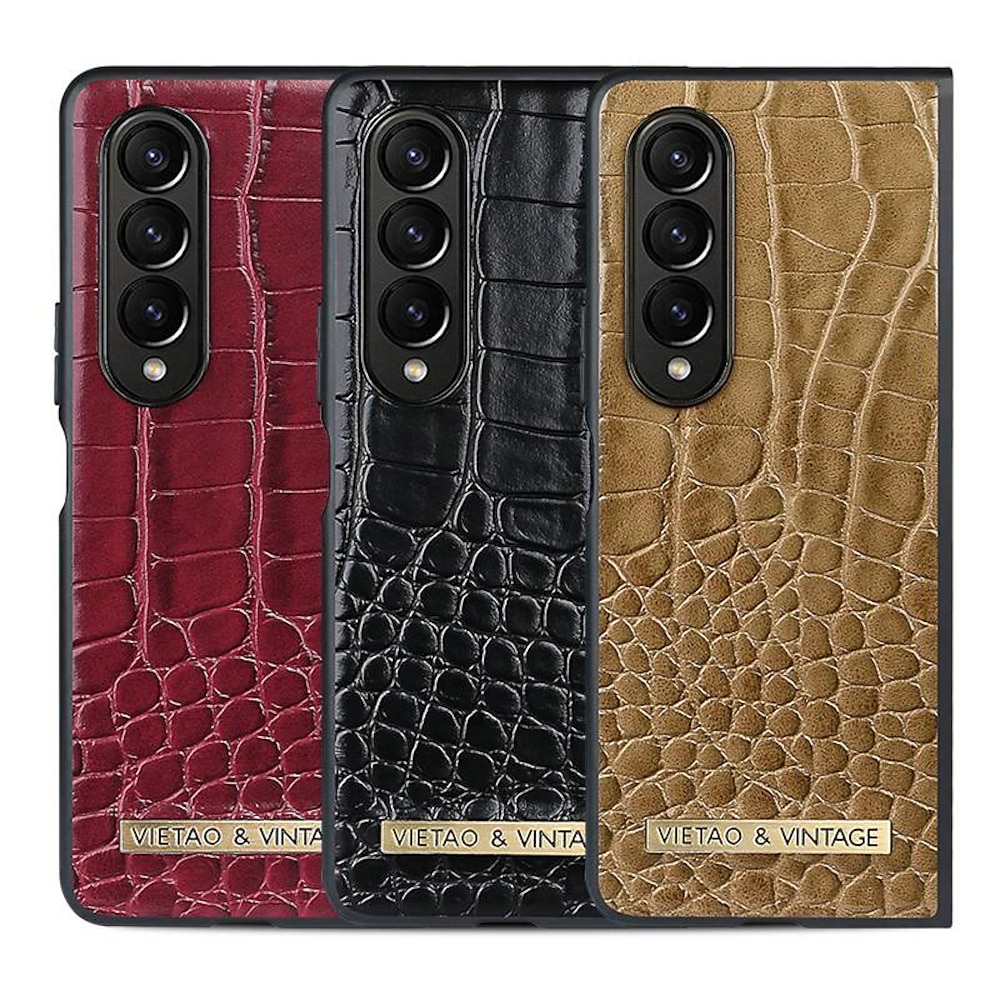 Handy Hülle Handyhüllen Für Samsung Galaxy Z Fold 5 Z Fold 4 Z Fold 3 Rückseite Stoßresistent Retro PU-Leder Lightinthebox